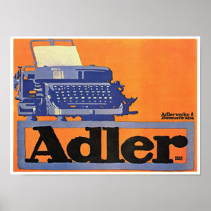 Poster Anúncio Da Máquina De Escrita Vintage Adler