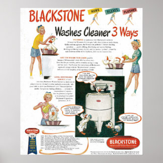 Poster Anúncio da máquina de lavar roupa dos anos 40
