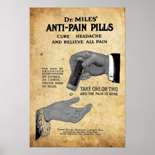 Póster Anúncio da medicina do comprimido de dor do Dr.