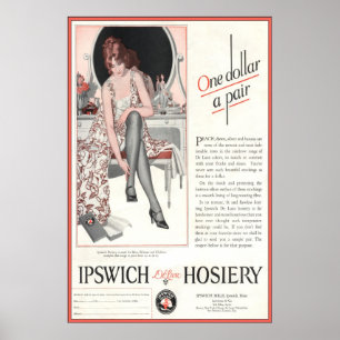 Poster Anúncio da meia de Ipswich do vintage desde 1924