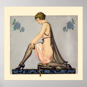 Poster Anúncio da meia de Nouveau da arte do vintage por