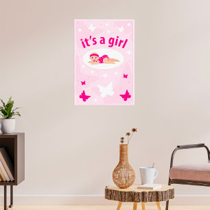 Poster Anúncio da New Baby Girl