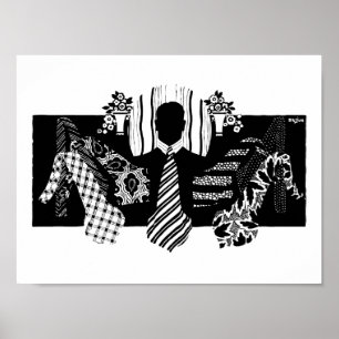 Póster Anúncio das gravatas dos homens do 1920 do vintag