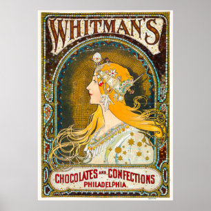 Poster Anúncio de Alphonse Mucha Vintage Whitman