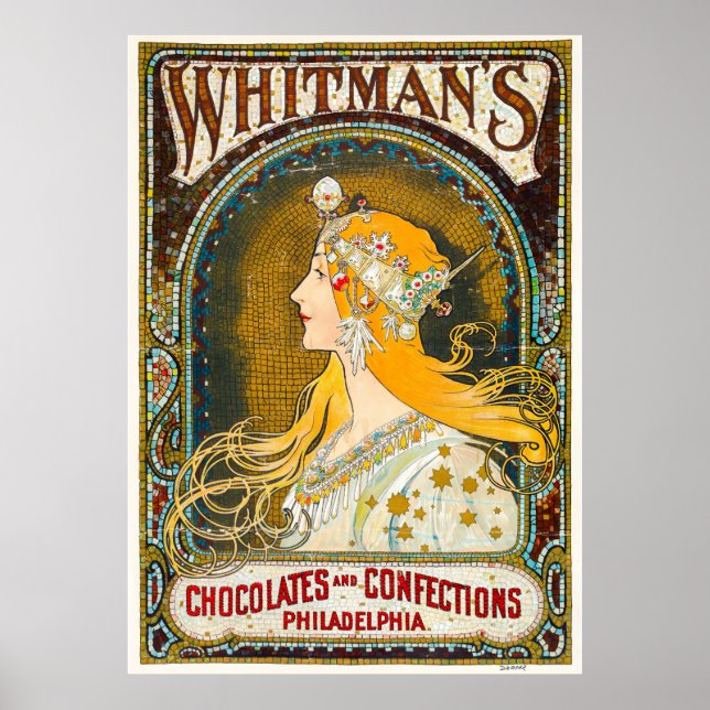 Poster Anúncio de Alphonse Mucha Vintage Whitman (Frente)