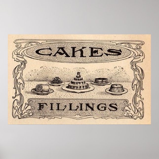 Póster Anúncio De Bakery Vintage (Frente)