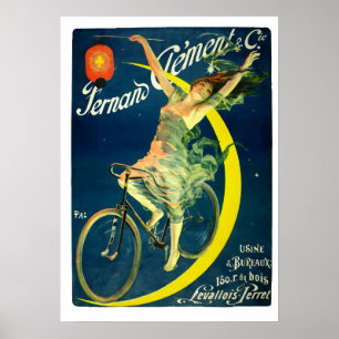 Poster Anúncio de Bicicleta Francesa da Era Vitoriana de