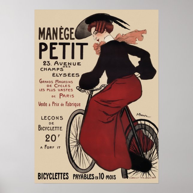Póster ANÚNCIO DE BICICLETA PARIS c. 1880 (Frente)