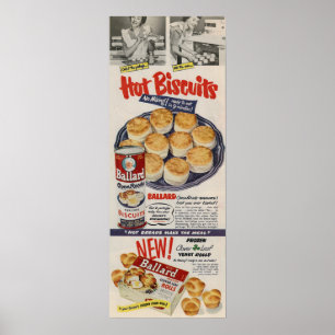 Poster Anúncio de biscoitos Ballard 1950