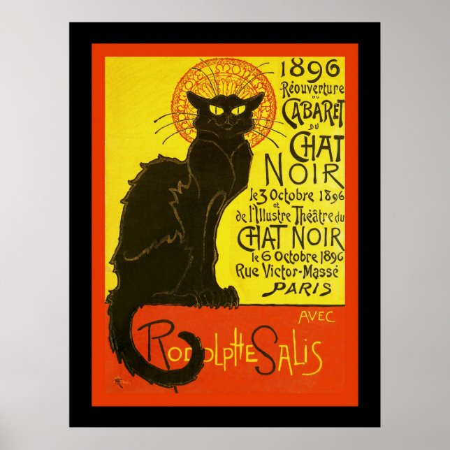 Poster Anúncio de Cabaret du Chat Noir ~ Vintage (Frente)