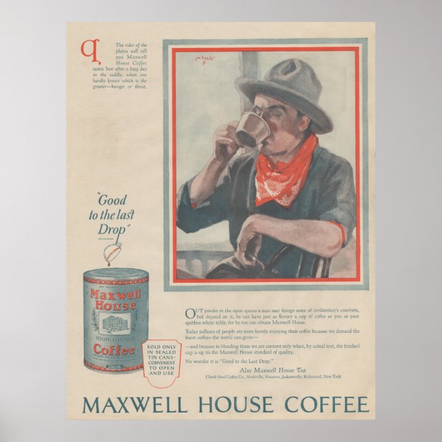Poster Anúncio de café do 1920 (Frente)