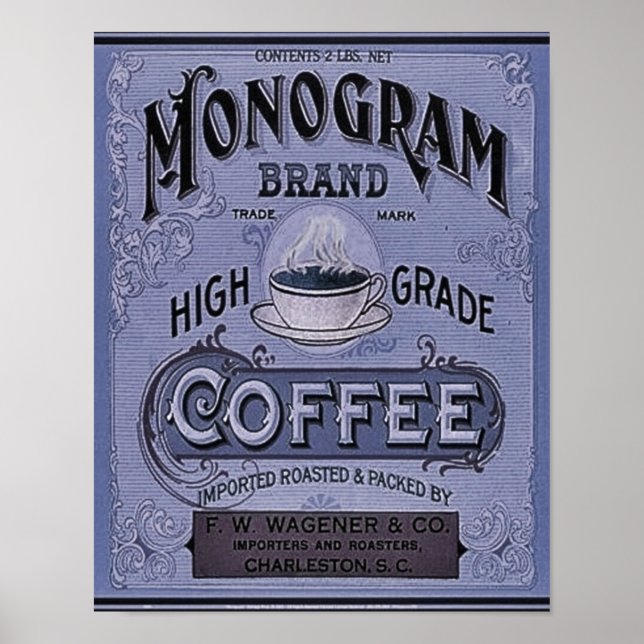 Poster Anúncio de Café Monograma 1900 (Frente)