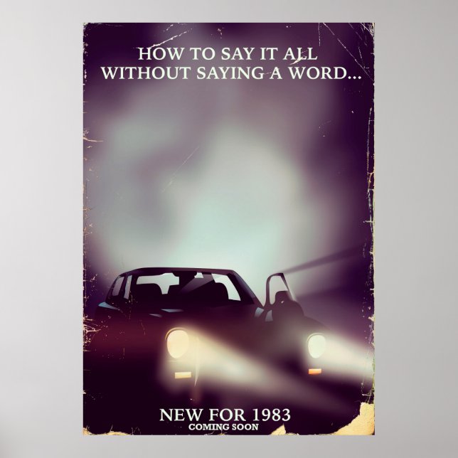 Poster anúncio de carro dos anos 80 (Frente)