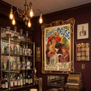 Poster Anúncio de Cerveja Art Nouveau Vintage por Alphons