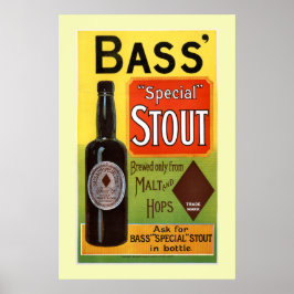 Poster Anúncio de cerveja Bass Stout Vintage