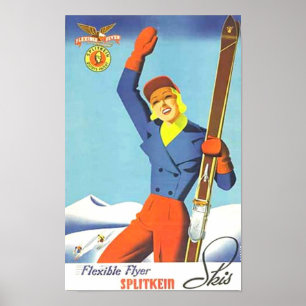 Poster Anúncio de Esqui Vintage