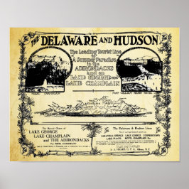 Poster Anúncio de Férias de Viagem do Comboio Antigo