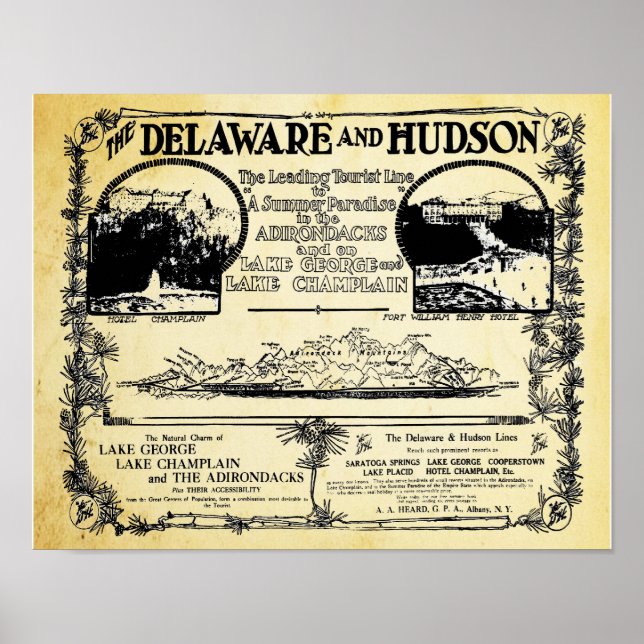 Poster Anúncio de Férias de Viagem do Comboio Antigo (Frente)