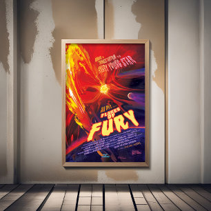 Poster Anúncio De Filme De Horror Sci-Fi, Explosões De Fu