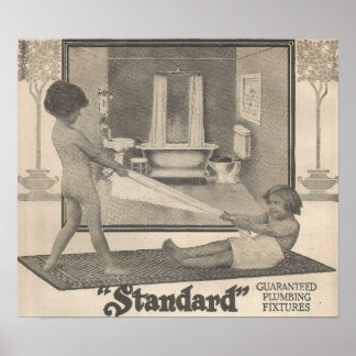 Poster Anúncio de fixação de banho de 1913
