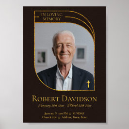 Poster Anúncio de Funeral Digital Castanho Escuro