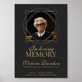 Poster Anúncio de Funeral Digital Cinza Escuro