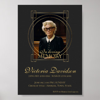 Poster Anúncio de Funeral Digital Cinza Escuro