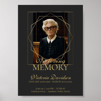 Poster Anúncio de Funeral Digital Cinza Escuro