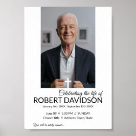 Poster Anúncio de Funeral Digital para Download Imediato