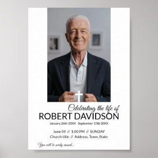 Poster Anúncio de Funeral Digital para Download Instantân