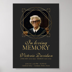 Poster Anúncio de Funeral Digital Pós Escuro Cinza