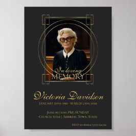 Poster Anúncio de Funeral Digital Pós Escuro Cinza