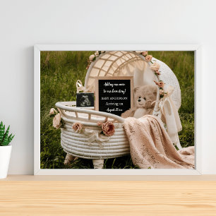 Poster Anúncio de gravidez cinemática em folha