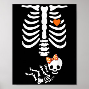 Poster Anúncio de Gravidez do Esqueleto do Chá de Bebê de