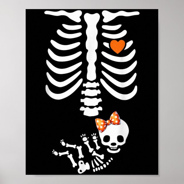 Poster Anúncio de Gravidez do Esqueleto do Chá de Bebê de (Frente)