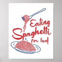Anúncio de gravidez Mãe italiana Comendo Spaghett