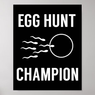 Poster Anúncio de gravidez na Páscoa do Ovo Hunt Champion