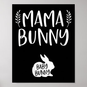 Poster Anúncio de gravidez na páscoa Mama Bunny Ba