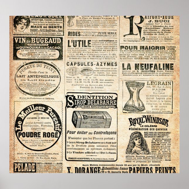 Poster Anúncio de jornal francês em 1897 (Frente)