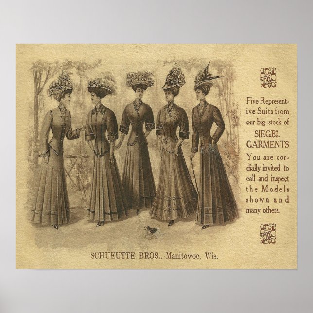 Poster Anúncio de Moda Vintage (Frente)