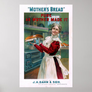 Póster Anúncio de Pão da Mãe Vintage
