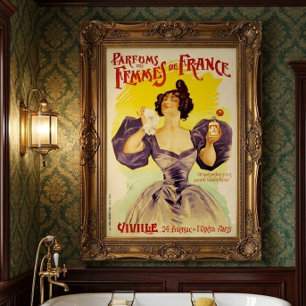 Poster Anúncio de Perfume Francês da Era Vitoriana de 189