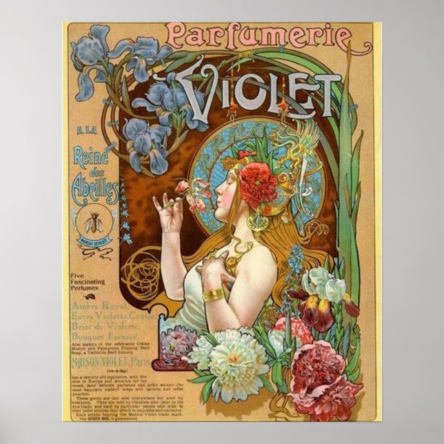 Poster Anúncio de Perfume para Menina bonito e Violeta (Frente)
