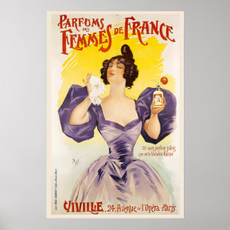 Poster Anúncio de Perfume Parfums Des Femmes de Franceby