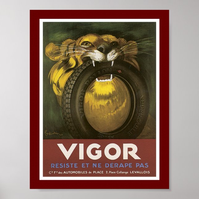 Póster Anúncio de pneu do Vigor Automobile (Frente)