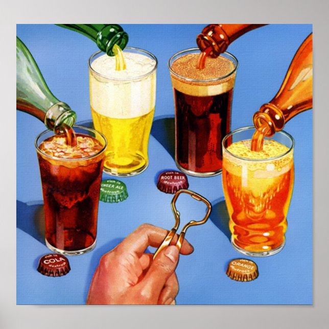 Poster Anúncio de Pop de soda retrô (Frente)