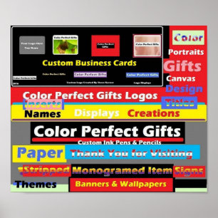Poster Anúncio de presentes perfeitos a cores