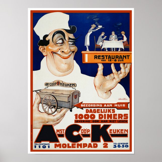 Póster Anúncio de publicidade em vintage: restauração e c (Frente)
