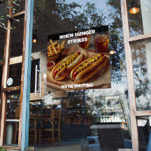 Anúncio de Restaurante de Hotdogs Batata Frita Beb