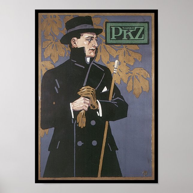 Poster Anúncio de Roupa de Vintage PKZ (Frente)